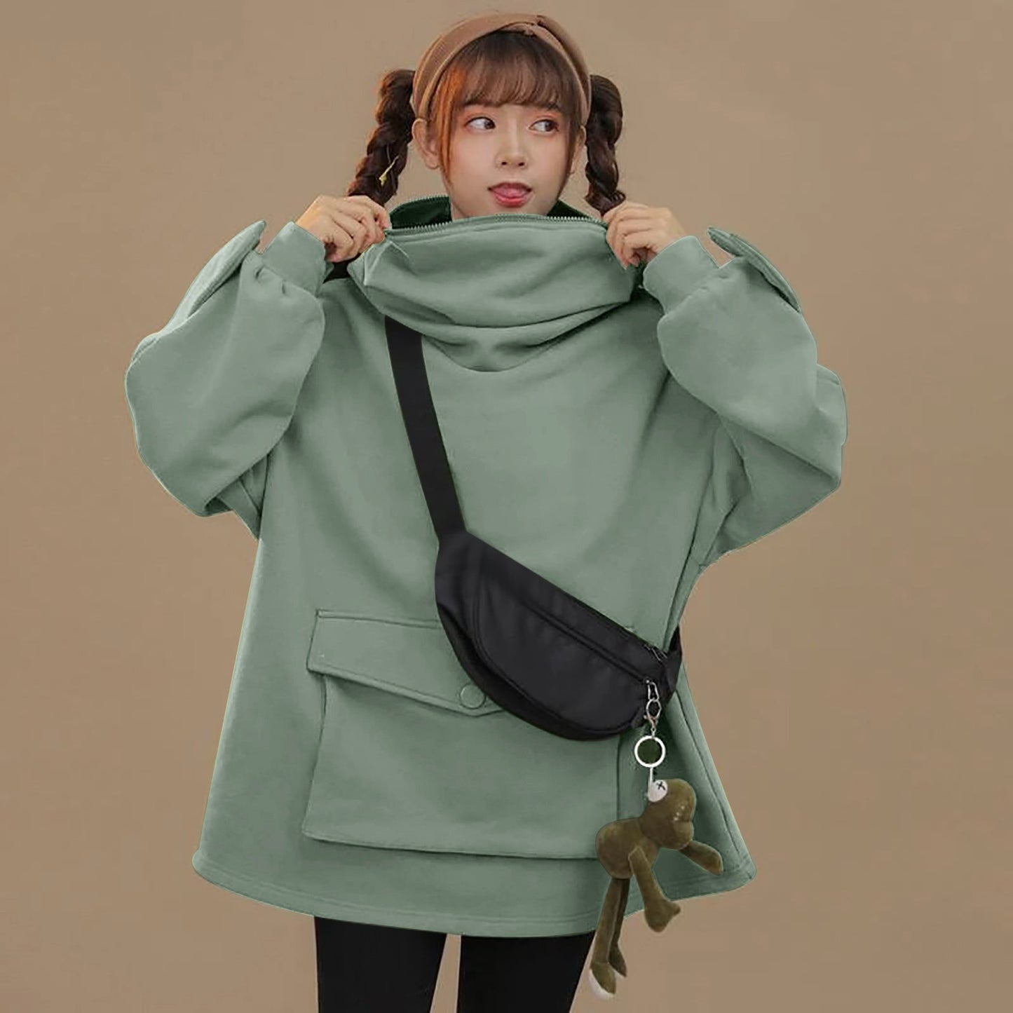 Women Hoodie Frog Pullover Winter Hooded Casual Sweatshirts Women Winter Clothes Pullovers Tops