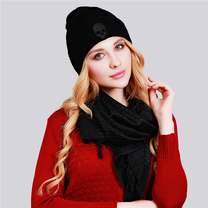 Punk Wool  Winter Unisex Skull Bone Knitted Hat