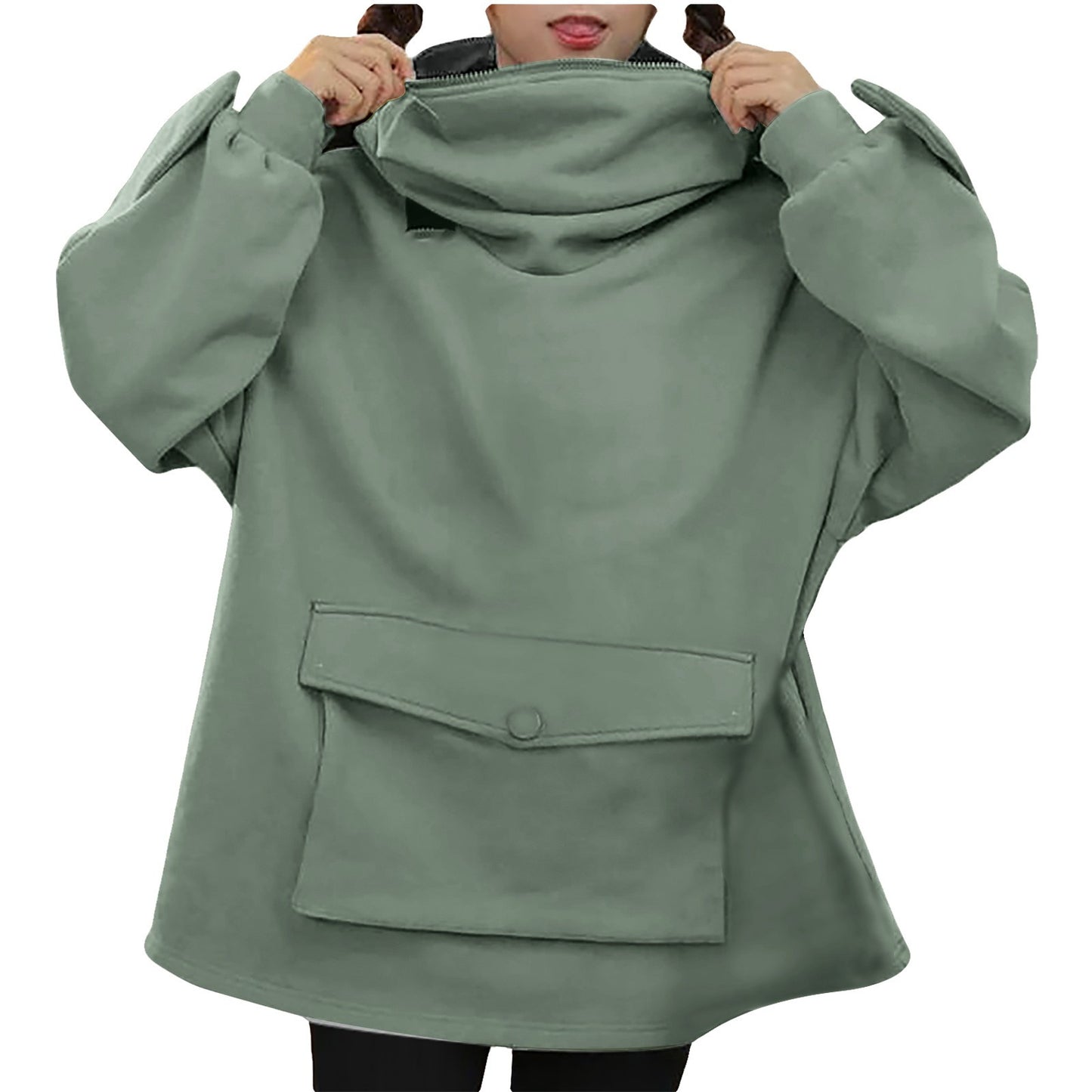 Women Hoodie Frog Pullover Winter Hooded Casual Sweatshirts Women Winter Clothes Pullovers Tops