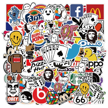50/100PCS  Street Fashion Graffiti Waterproof Decal Stickers