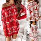 Oversize Long Sweater Women Christmas Graphic Jersey Pullovers