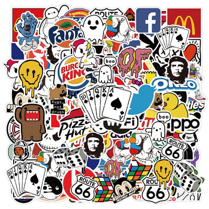 50/100PCS  Street Fashion Graffiti Waterproof Decal Stickers