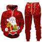 3D Christmas Santa Claus  Winter Tracksuit Outfit