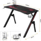 Gaming Table With Computer Desk, Mouse Pad, Cup Holder, Controller Stand And Headphone Hook