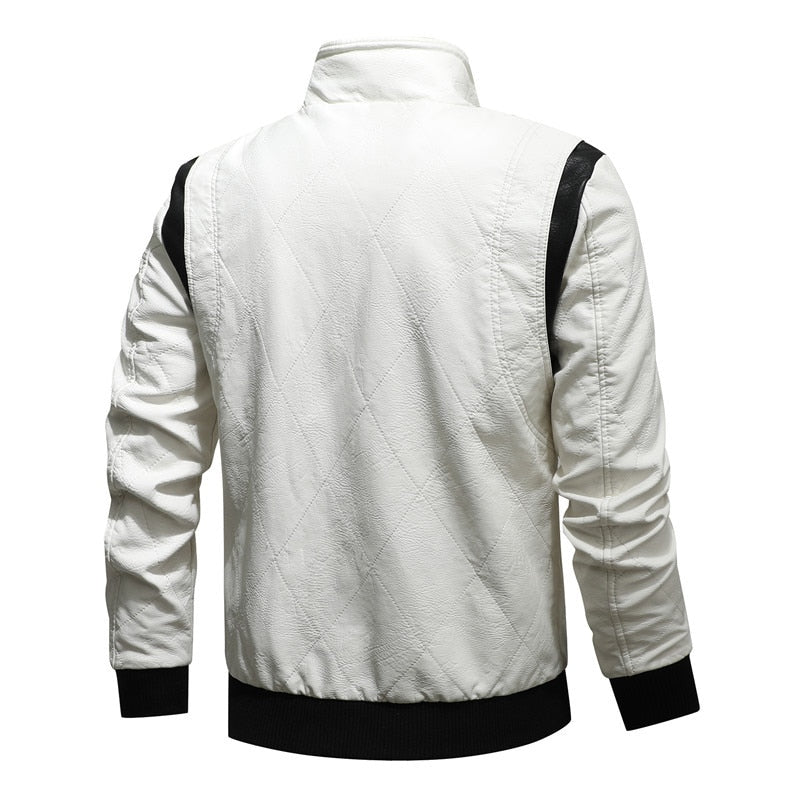Men's Slim Jacket Removable Scorpion Embroidery Motorcycle Jacket