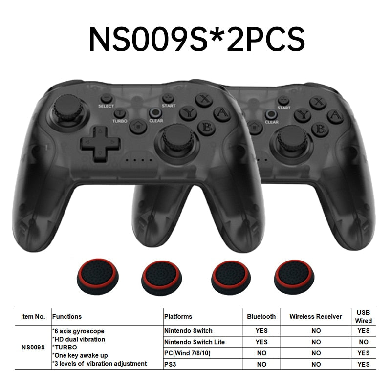2PCS Bluetooth 2.4G Wireless Controller For Nintendo Switch+ PC +Smart Phone Tablet