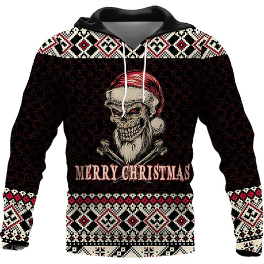 3D Christmas Holiday Printed Skull Sweater