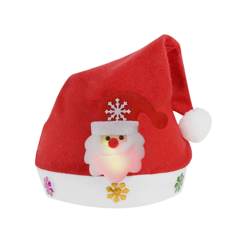 LED Christmas Santa Knitted Beanie Hat With LED Light Up Cartoon