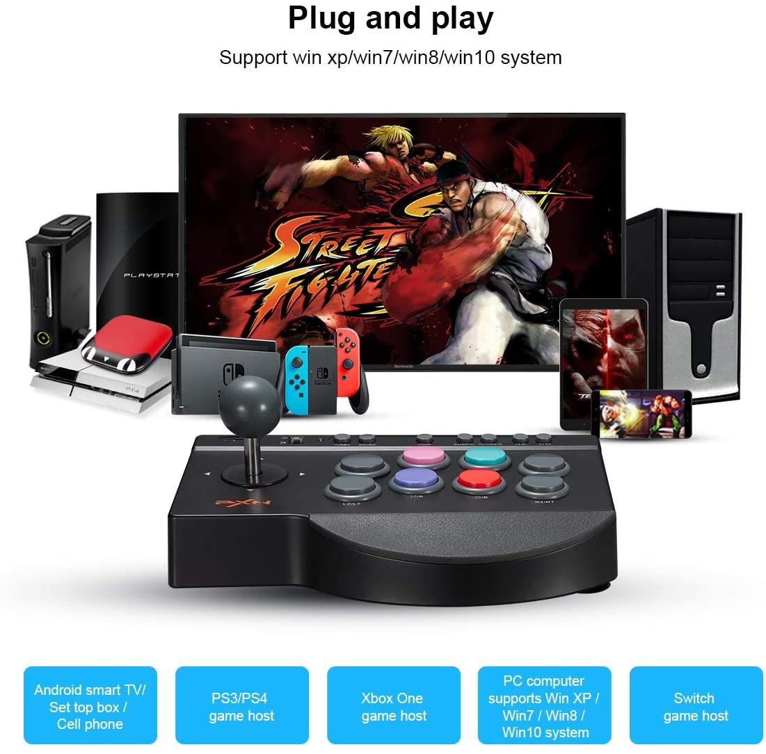 Joystick Arcade Console Fighting Controller Gaming Joystick for PS3/PS4/Xbox/Switch/PC/Android TV