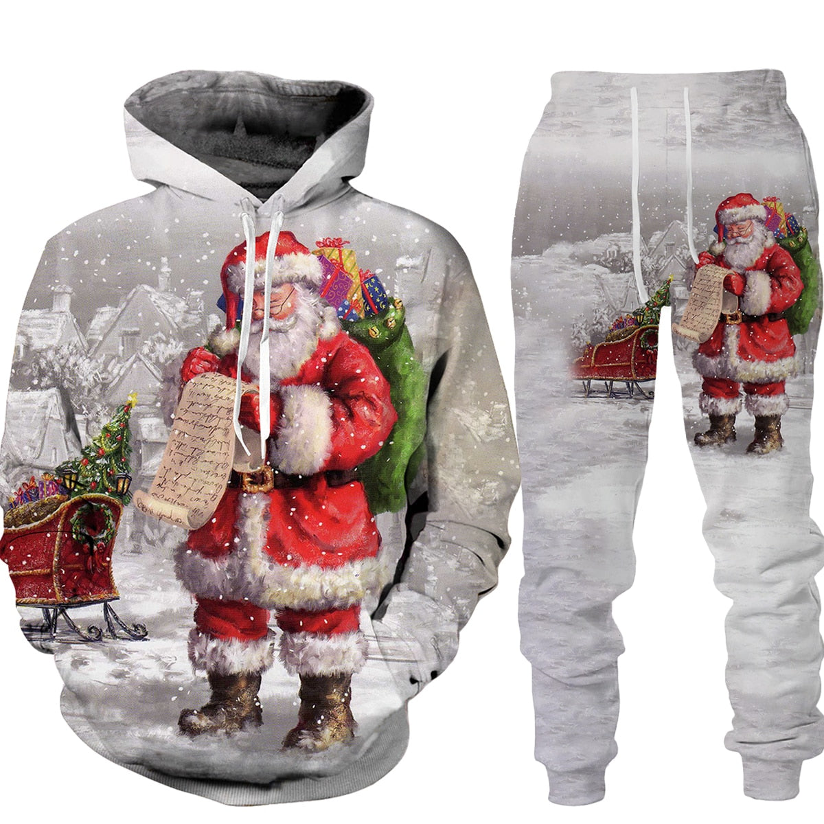 3D Christmas Santa Claus  Winter Tracksuit Outfit