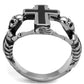 TK2313 - High polished (no plating) Stainless Steel Ring with Epoxy  in Jet