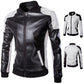Men's Leather Stand Collar Jacket