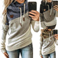 Women Autumn Winter Sports Stitching Hoodie Cotton Blend Long Sleeve Sweatshirt Women Clothing