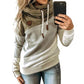 Women Autumn Winter Sports Stitching Hoodie Cotton Blend Long Sleeve Sweatshirt Women Clothing